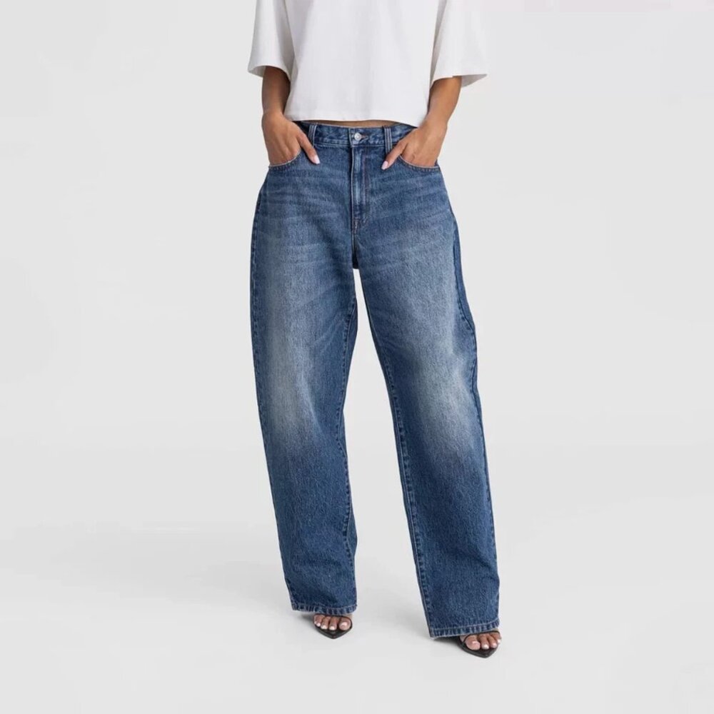 NWT KBB by Kahlana "The Kahlana Jean" Mid-Rise Wide Leg Denim Jeans